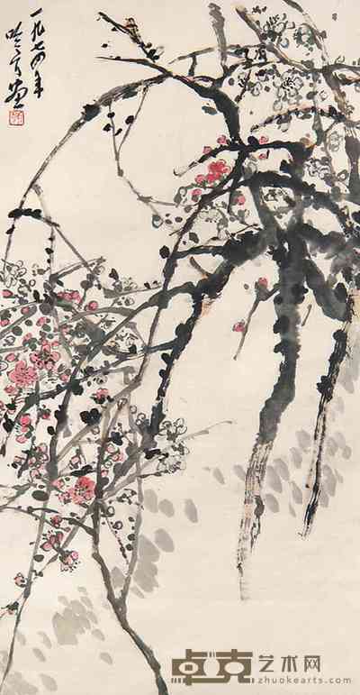 宋吟可 梅花 立轴 86×45cm